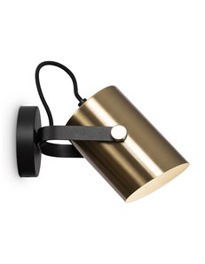 Applique lampada da parete Elori nero e ottone E27 Maytoni