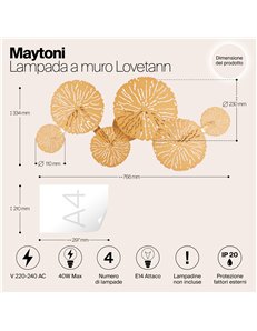 Applique lampada da parete Lovetann oro E14 Maytoni 2