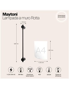 Applique lampada da parete Rotta nero LED Maytoni 2