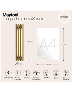 Applique lampada da parete Sonata ottone LED Maytoni 2