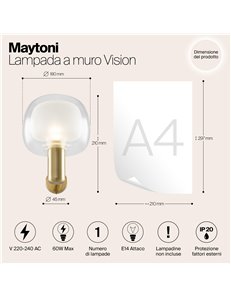 Applique lampada da parete Vision oro E14 Maytoni 2