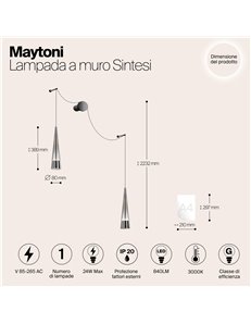 Applique lampada da parete Sintesi cromo LED Maytoni 2