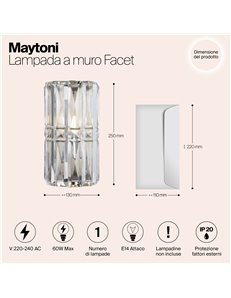 Applique lampada da parete Facet cromo E14 Maytoni 2