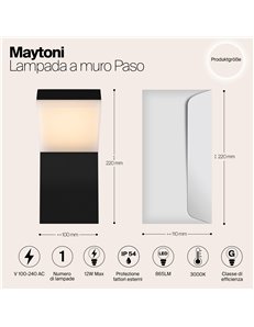 Applique da giardino Paso nero LED Outdoor 2