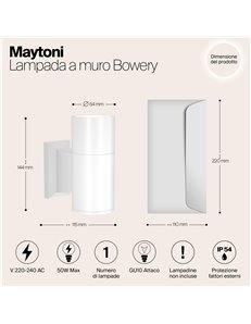 Applique da giardino Bowery bianco GU10 Outdoor 2