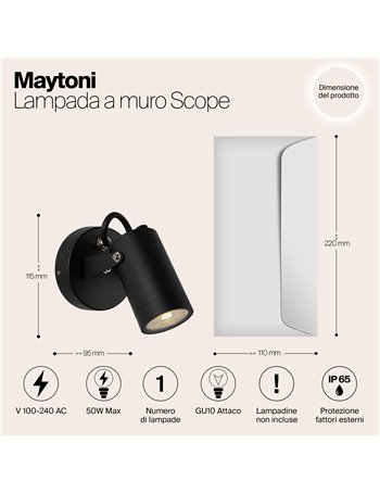 Applique da giardino Scope nero GU10 Outdoor