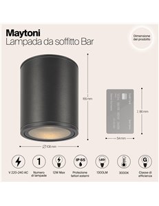Lampada da soffitto Bar grafite LED Outdoor 2