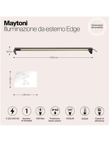Paletto giardino Edge nero LED Outdoor
