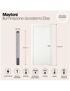 Paletto giardino Elbe grafite LED Outdoor 2