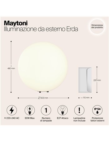 Paletto giardino Erda bianco E27 Outdoor