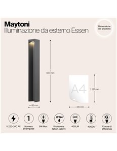 Paletto giardino Essen grigio LED Outdoor 2