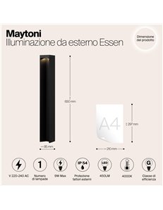 Paletto giardino Essen nero LED Outdoor 2