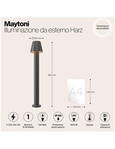 Paletto giardino Harz grafite LED Outdoor 2