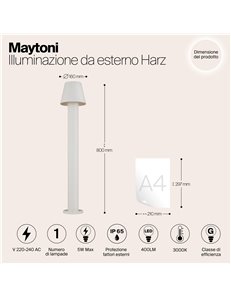 Paletto giardino Harz bianco LED Outdoor 2