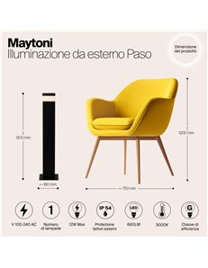 Paletto giardino Paso nero LED Outdoor 2