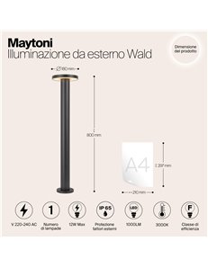 Paletto giardino Wald grafite LED Outdoor 2