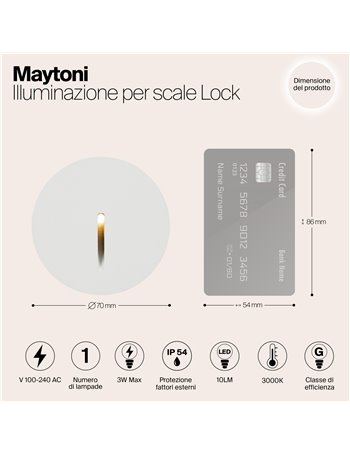 Illuminazione per scale Lock bianco LED Outdoor