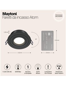 Faretto da incasso Atom nero GU10 Technical 2