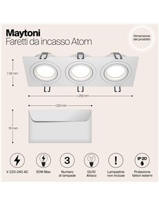Faretto da incasso Atom bianco GU10 Technical 2