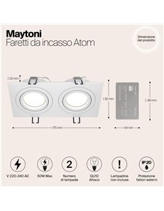 Faretto da incasso Atom bianco GU10 Technical 2