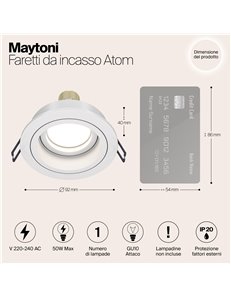 Faretto da incasso Atom bianco GU10 Technical 2