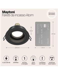 Faretto da incasso Atom nero GU10 Technical 2