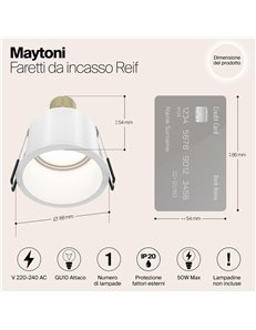 Faretto da incasso Reif bianco GU10 Technical 2