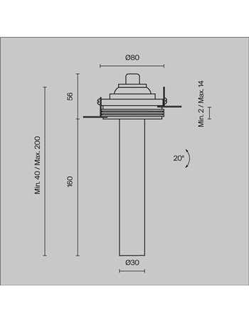 Faretto da incasso Focus T nero LED Technical