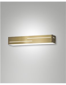 Banny applique LED rettangolare metallo ottone satinato biemissione 18w