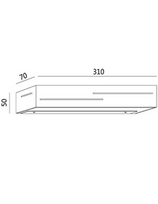 Banny applique LED rettangolare metallo ottone satinato biemissione 18w 2