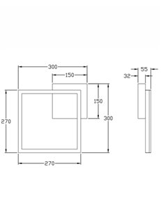 Bard applique plafoniera LED quadrata dimmerabile nero 2