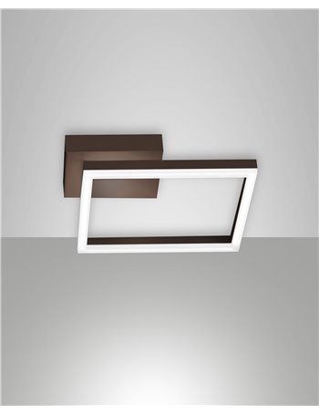 Bard applique plafoniera LED quadrata dimmerabile corten