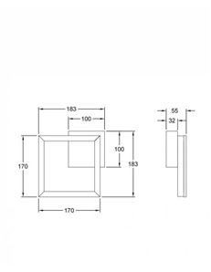Bard applique plafoniera LED 11w quadrata dimmerabile oro opaco 2