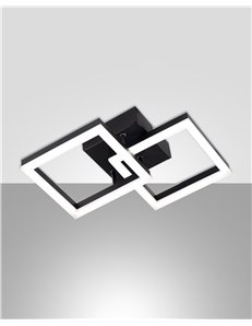 Bard applique LED21w doppio quadrato dimmerabile nero