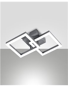 Bard applique LED21w doppio quadrato dimmerabile antracite