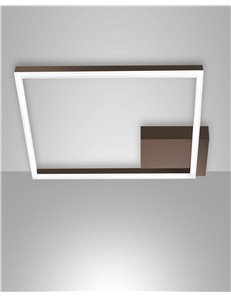 Bard plafoniera smart LED 39w luce calda quadrata moderna dimmerabile corten