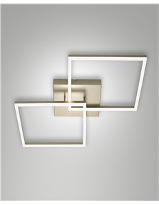 Bard plafoniera smart LED 52w luce calda doppio quadrato dimmerabile oro opaco