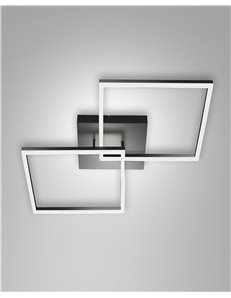 Bard plafoniera smart LED 52w luce calda doppio quadrato dimmerabile antracite