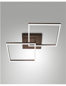 Bard plafoniera smart LED 52w luce calda doppio quadrato dimmerabile corten