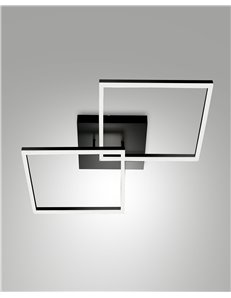 Bard plafoniera LED 52w luce calda doppio quadrato dimmerabile nero