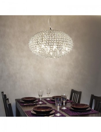 IDEAL LUX: Orion sospensione 8 luci con ottagoni di cristallo incastonati all’interno in offerta