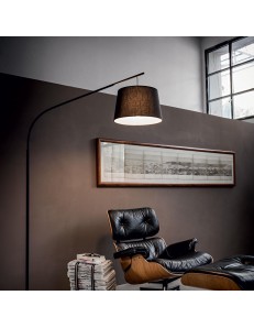 IDEAL LUX: Daddy piantana con paralume in tessuto nero in offerta