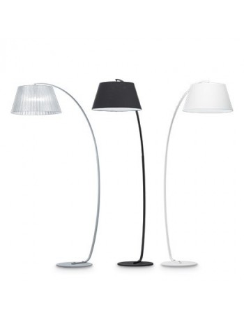 IDEAL LUX: Pagoda argento piantana con paralume in tessuto a inclinazione regolabile in offerta