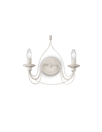 IDEAL LUX: Corte applique 2 luci metallo modellato finitura bianco antico in offerta