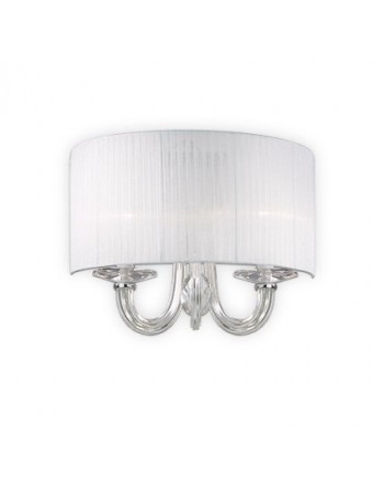 IDEAL LUX: Swan ap2 applique paralume organza corpo luce in vetro 2 luci in offerta