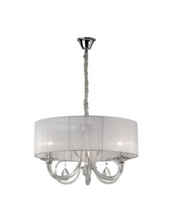 IDEAL LUX: Swan sp3 lampadario paralume organza corpo luce in vetro 3 luci in offerta