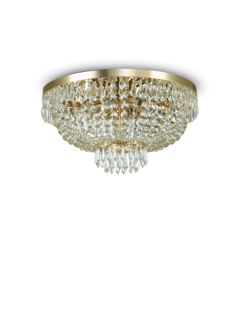 IDEAL LUX: Caesar pl6 oro lampadario in cristallo molato con pendenti 6 luci in offerta