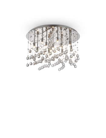 IDEAL LUX: Moonlight cromo 12 luci Lampada Da Soffitto Plafoniera ottagoni e sfere in cristallo in