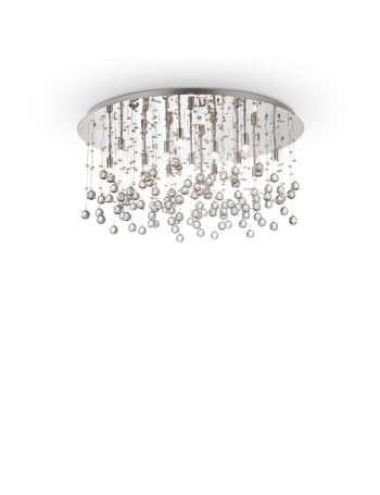 IDEAL LUX: Moonlight cromo 15 luci Lampada Da Soffitto Plafoniera ottagoni e sfere in cristallo in