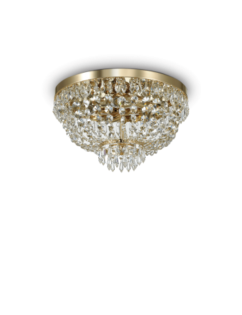 IDEAL LUX: Caesar pl5 oro lampadario in cristallo molato con pendenti 5 luci in offerta